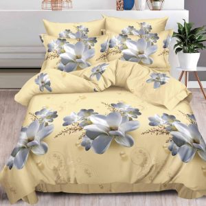 Lenjerie de Pat Bumbac Satinat 3D – Set 6 Piese | COD 0335-SI