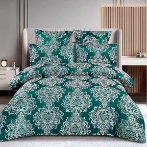 Lenjerie de Pat Jacquard cu Elastic – Set 6 Piese | Eleganta, Calitate si Fixare Perfecta | COD 0359-SI