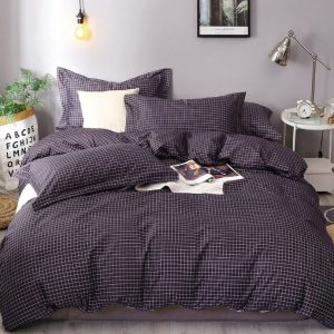 Lenjerie de pat din bumbac satinat 4 piese cu elastic – rafinament si confort in dormitorul tau | COD 2201-SI