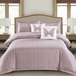 Lenjerie de Pat Damasc cu Elastic – Set 6 Piese | COD 0153-PR