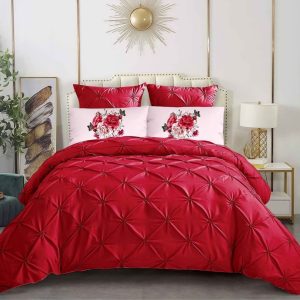 Lenjerie de pat bumbac finet delux cu elastic – Set 6 piese premium | COD 0159-PR