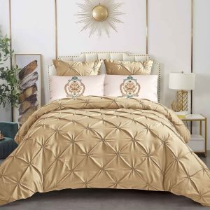 Lenjerie de pat bumbac finet delux cu elastic – Set 6 piese premium | COD 0160-PR