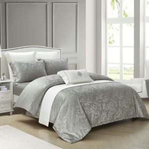 Lenjerie de Pat Jacquard de Lux cu Elastic – Set 4 Piese | COD 0170-PR