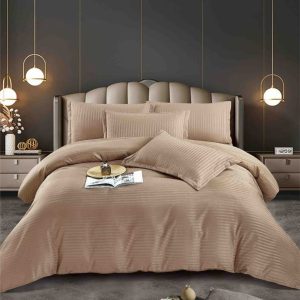 Lenjerie de Pat Damasc cu Elastic – 6 Piese | Eleganta si Rafinament in Dormitorul Tau | COD 0949-J