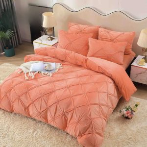 Lenjerie de Pat Catifea cu Elastic – Set 4 Piese pentru Eleganta si Confort Desavarsit | COD 0886-J