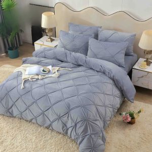 Lenjerie de Pat Catifea cu Elastic – Set 4 Piese pentru Eleganta si Confort Desavarsit | COD 0887-J