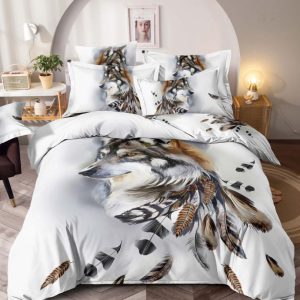 Lenjerie de Pat 1 Persoana 3D - Bumbac Finet cu Elastic, 4 Piese | Confort si Design Modern | COD 0916-J