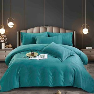 Lenjerie de Pat Damasc cu Elastic – 6 Piese | Eleganta si Rafinament in Dormitorul Tau | COD 0942-J