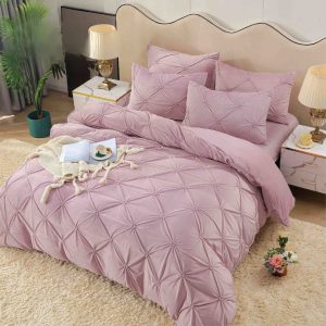 Lenjerie de Pat Catifea cu Elastic – Set 4 Piese pentru Eleganta si Confort Desavarsit | COD 0892-J