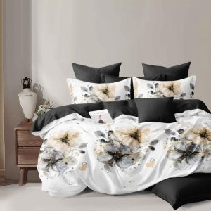 Lenjerie de Pat din Bumbac Finet cu Elastic– 6 Piese | Confort si Caldura Pentru Nopti Linistite | COD 0133-TL