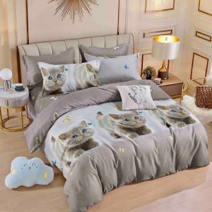 Lenjerie de Pat Bumbac Finet pentru o Persoană – 4 Piese | Confort și Calitate pentru Somn Odihnitor | COD 1029-J