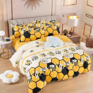 Lenjerie de Pat Bumbac Finet pentru o Persoană – 4 Piese | Confort și Calitate pentru Somn Odihnitor | COD 1042-J