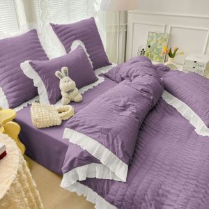 Lenjerie de Pat Finet Creponat – 6 Piese | Confort si Eleganta pentru Dormitorul Tau | COD 1086-J