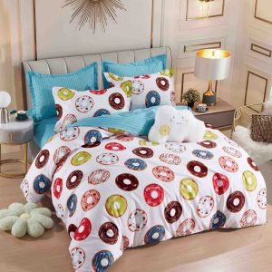 Lenjerie de Pat Bumbac Finet pentru o Persoană – 4 Piese | Confort și Calitate pentru Somn Odihnitor | COD 1047-J