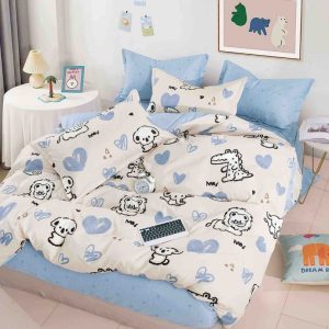 Lenjerie de Pat Bumbac Finet pentru o Persoană – 4 Piese | Confort și Calitate pentru Somn Odihnitor | COD 1050-J