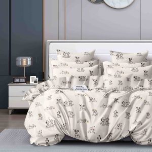 Lenjerie de Pat Bumbac Finet pentru o Persoană – 4 Piese | Confort și Calitate pentru Somn Odihnitor | COD 1052-J