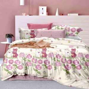 Lenjerie de Pat Bumbac Finet pentru o Persoană – 4 Piese | Confort și Calitate pentru Somn Odihnitor | COD 1055-J