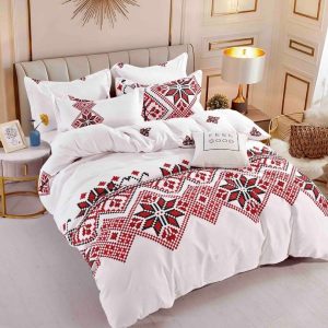 Lenjerie de Pat Bumbac Finet pentru o Persoană – 4 Piese | Confort și Calitate pentru Somn Odihnitor | COD 1059-J