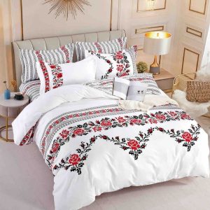 Lenjerie de Pat Bumbac Finet pentru o Persoană – 4 Piese | Confort și Calitate pentru Somn Odihnitor | COD 1061-J