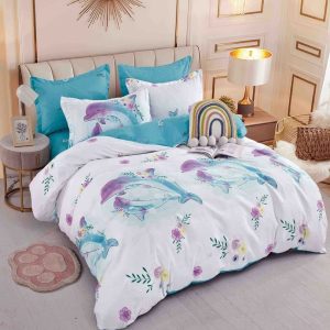 Lenjerie de Pat Bumbac Finet pentru o Persoană – 4 Piese | Confort și Calitate pentru Somn Odihnitor | COD 1067-J