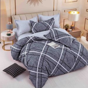 Lenjerie de Pat Bumbac Finet pentru o Persoană – 4 Piese | Confort și Calitate pentru Somn Odihnitor | COD 1076-J