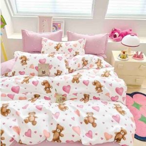 Lenjerie de Pat Bumbac Finet pentru o Persoană – 4 Piese | Confort și Calitate pentru Somn Odihnitor | COD 1035-J