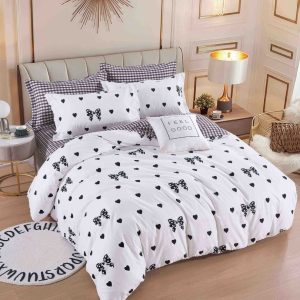 Lenjerie de Pat Bumbac Finet pentru o Persoană – 4 Piese | Confort și Calitate pentru Somn Odihnitor | COD 1037-J