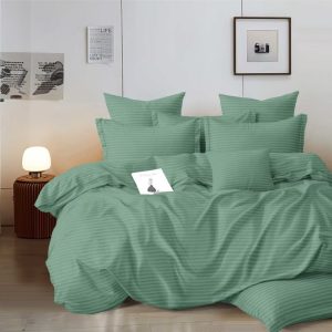 Lenjerie de Pat Damasc cu Elastic – 6 Piese | Eleganta si Rafinament in Dormitorul Tau | COD 0274-A