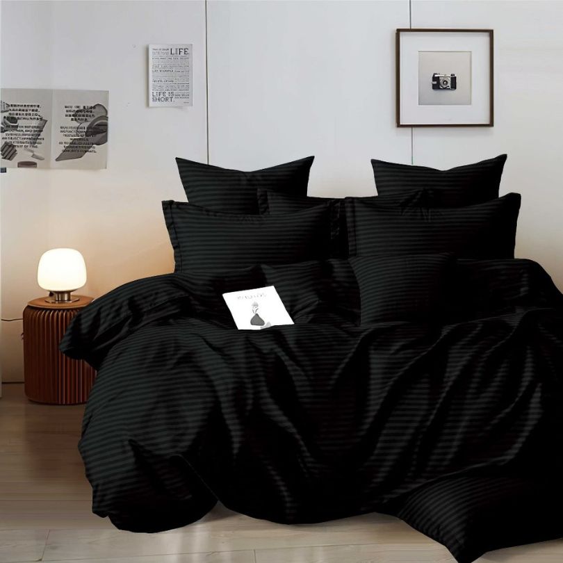 Lenjerie de Pat Damasc cu Elastic – 6 Piese | Eleganta si Rafinament in Dormitorul Tau | COD 0276-A