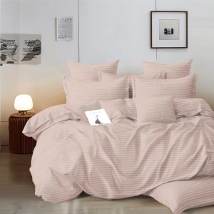 Lenjerie de Pat Damasc cu Elastic – 6 Piese | Eleganta si Rafinament in Dormitorul Tau | COD 0277-A