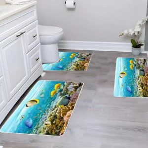 Covoare Baie 3 Piese – Setul Complet de Eleganta si Functionalitate | COD 0777-S