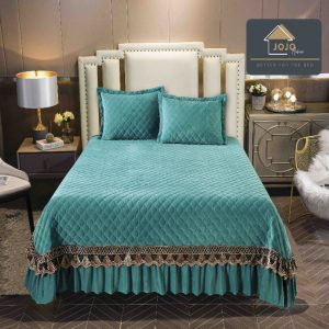 Cuvertura pat din Catifea - Set 3 Piese | Confort si Eleganta pentru Dormitor | COD 1030-J