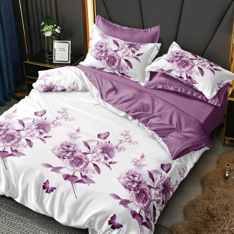Lenjerie de Pat Bumbac Finet – 6 Piese | Confort si Eleganta in Dormitorul Tau | COD 3016-SE
