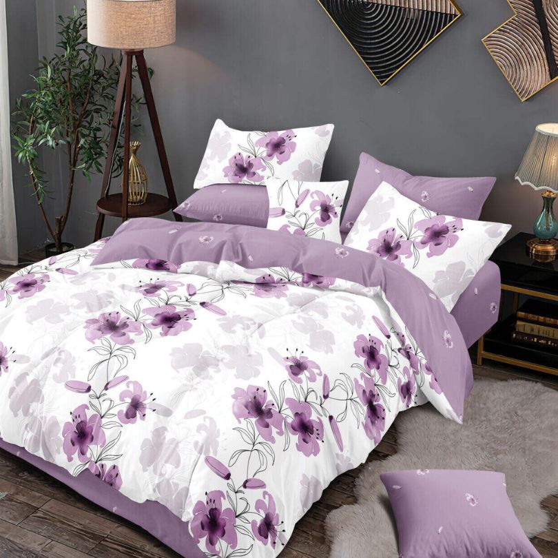 Lenjerie de Pat Bumbac Finet – 6 Piese | Confort si Eleganta in Dormitorul Tau | COD 3058-SE