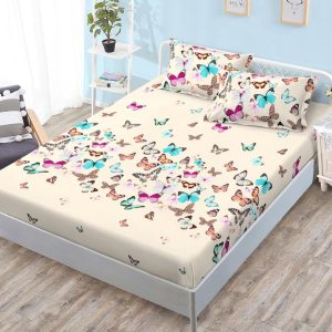 Husa de Pat din Bumbac Finet – Set 3 Piese pentru Confort si Eleganta | COD 1079-S