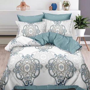 Lenjerie de pat bumbac finet cu elastic – 6 piese: Confort si stil pentru un somn odihnitor  | COD 0420-S