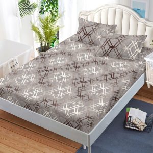 Husa de Pat din Bumbac Finet – Set 3 Piese pentru Confort si Eleganta | COD 1095-S