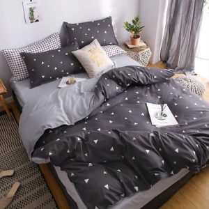 Set lenjerie de pat bumbac satinat 4 piese – Design rafinat și textura delicata, Cod 0923-S