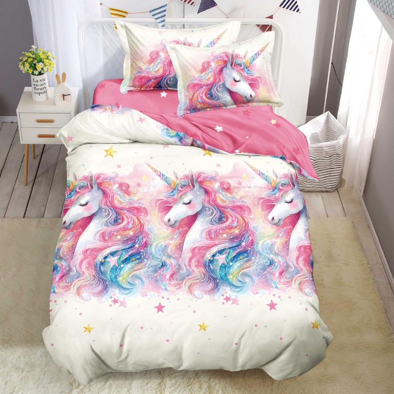 Lenjerie de Pat Bumbac Finet 1 Persoana – 4 Piese. Confort Premium si Design Modern | COD 1237-S