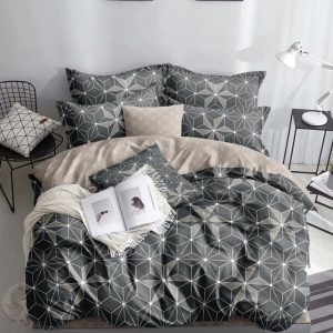 Set lenjerie de pat bumbac satinat 4 piese – Design rafinat și textura delicata, Cod 0927-S