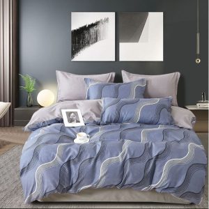 Lenjerie de pat bumbac finet cu elastic – 6 piese: Confort si stil pentru un somn odihnitor  | COD 0436-S