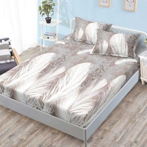 Husa de Pat din Bumbac Finet – Set 3 Piese pentru Confort si Eleganta | COD 1115-S