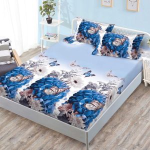 Husa de Pat din Bumbac Finet – Set 3 Piese pentru Confort si Eleganta | COD 1118-S