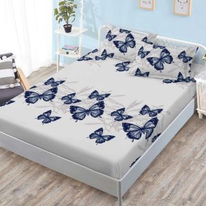 Husa de Pat din Bumbac Finet – Set 3 Piese pentru Confort si Eleganta | COD 1119-S