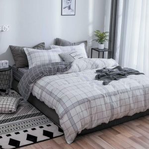 Set lenjerie de pat bumbac satinat 4 piese – Design rafinat și textura delicata, Cod 0921-S