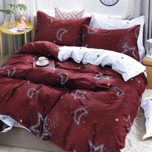 Set lenjerie de pat bumbac satinat 4 piese – Design rafinat și textura delicata, Cod 0928-S