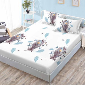 Husa de Pat din Bumbac Finet – Set 3 Piese pentru Confort si Eleganta | COD 0618-S