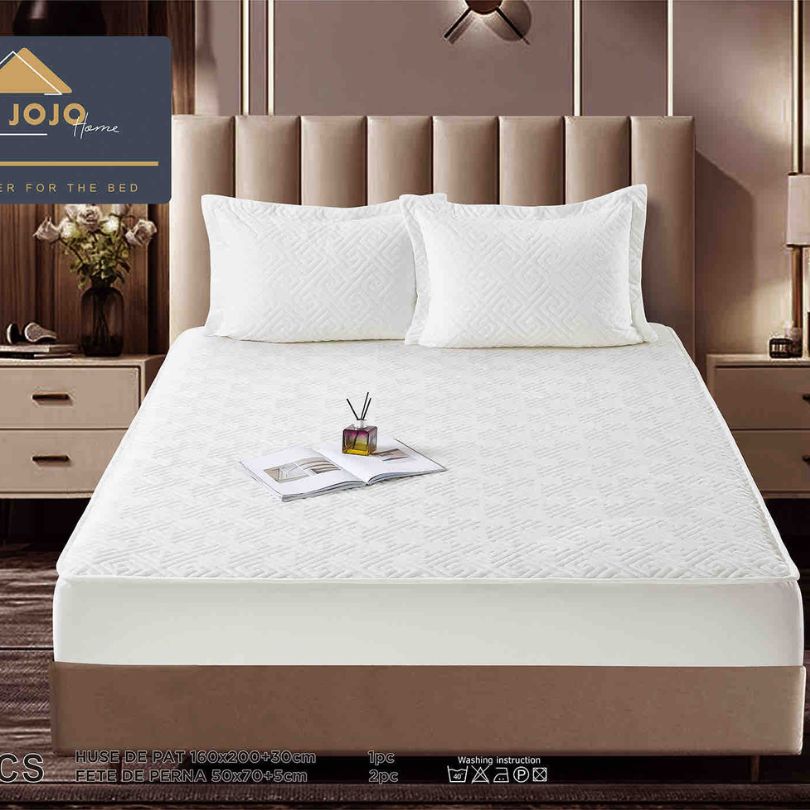 Husa de pat topper catifea – Set complet 3 piese, confort si eleganta pentru patul tau 160X200cm | COD 1540J