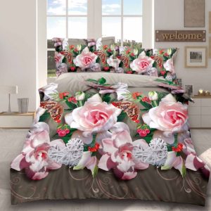 Lenjerie de Pat Bumbac Satinat 3D – 4 Piese | Confort Premium si Design Modern | COD 0629-S