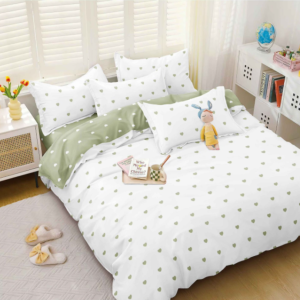 Lenjerie de Pat Bumbac Satinat cu Elastic – 4 Piese | Confort si Eleganta | COD 0436 - S